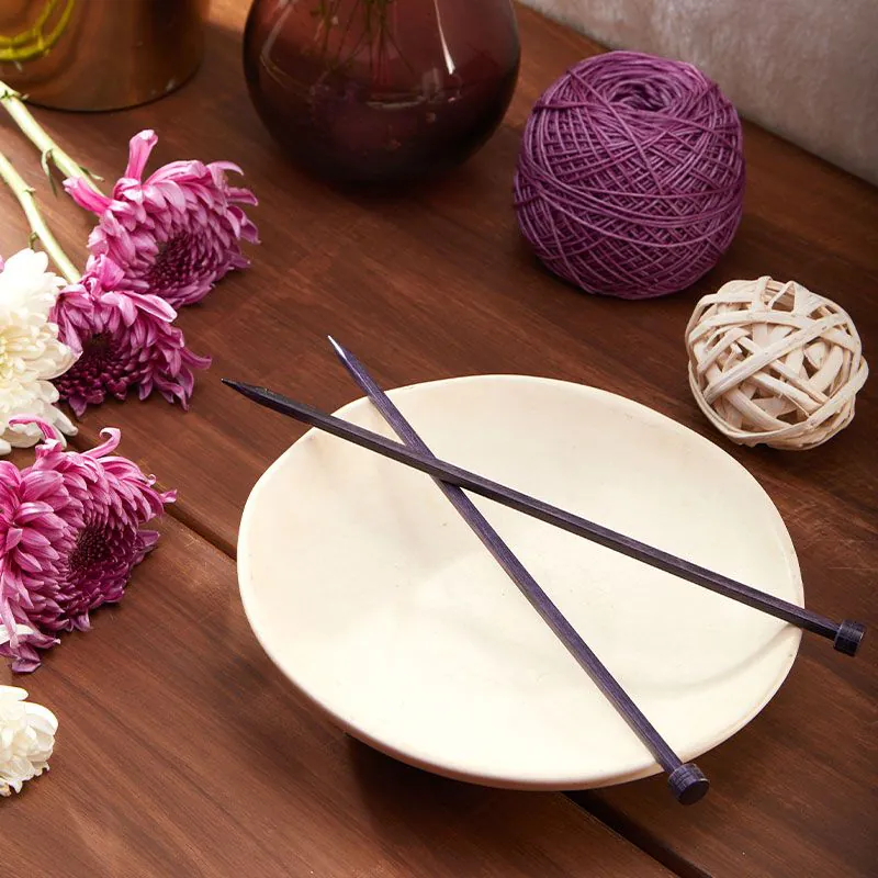 Agujas Rectas KnitPro J'adore Cubics | Madera Ergonómica 25 y 30cm 5 Agujas Rectas KnitPro Línea J'adore Cubics 25 y 30 cm