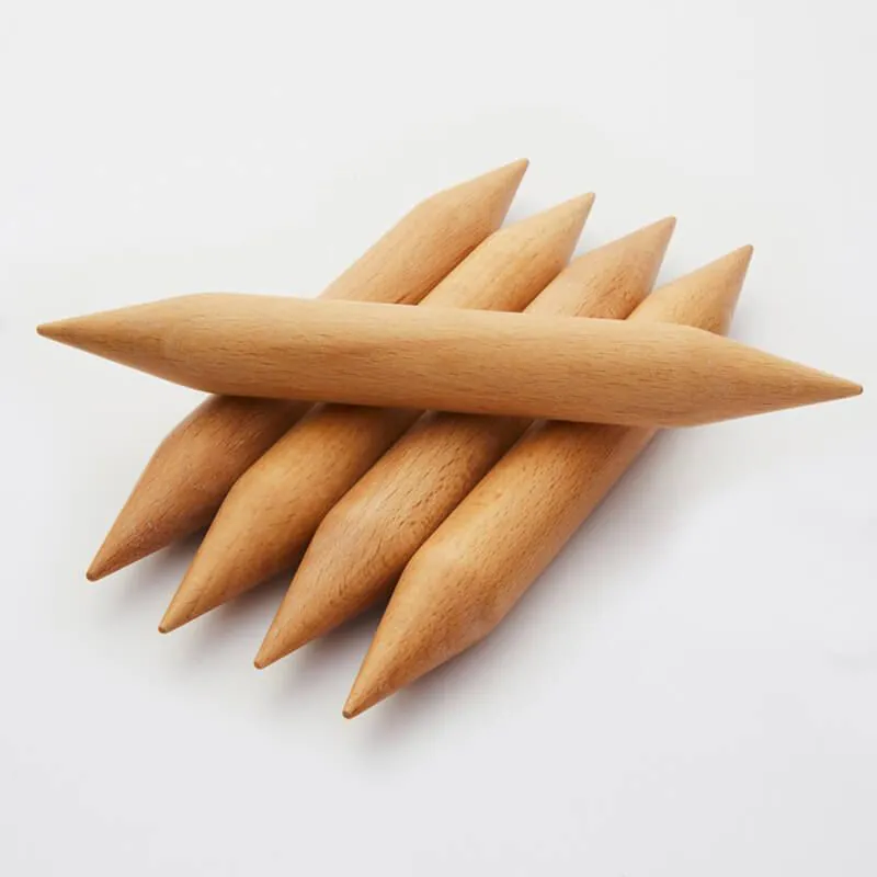 Agujas Doble Punta KnitPro Jumbo 20cm | Madera de Haya 20 y 25mm 3 Agujas de doble punta KnitPro Línea Jumbo DPN