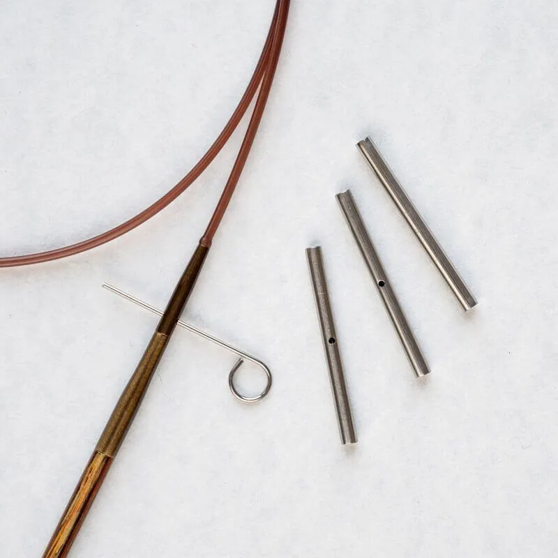 Conectores de Cables KnitPro | Pack de 3 con Llave de Ajuste 2 Conectores de cable KnitPro