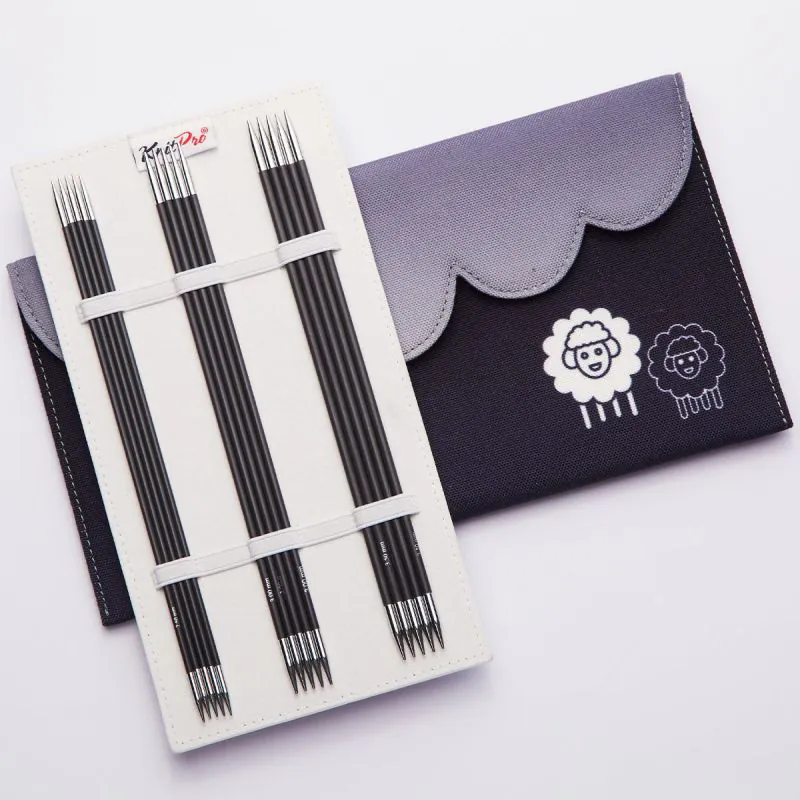 Agujas Doble Punta KnitPro Karbonz Starter | Deluxe | 15 y 20cm 9 karbonz DPN starter set 20cm 1