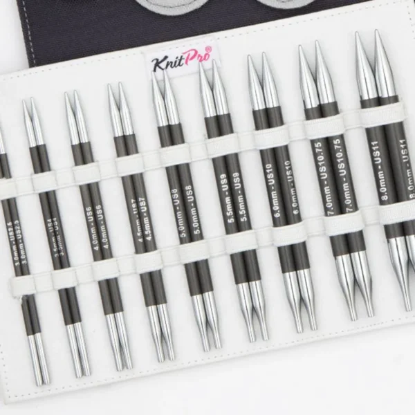 Set de Agujas Circulares Intercambiables 13 cm KnitPro Karbonz Deluxe