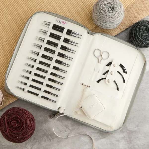 Set de Agujas Circulares Intercambiables 13 cm KnitPro Karbonz Regal