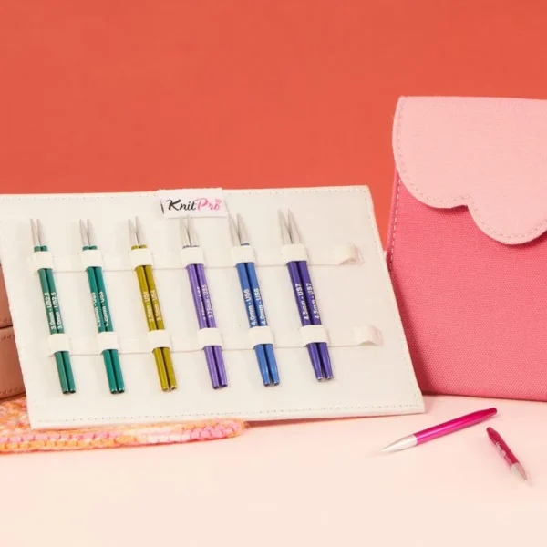 Set de Agujas Circulares Intercambiables Cortas 10 cm KnitPro Zing Midi