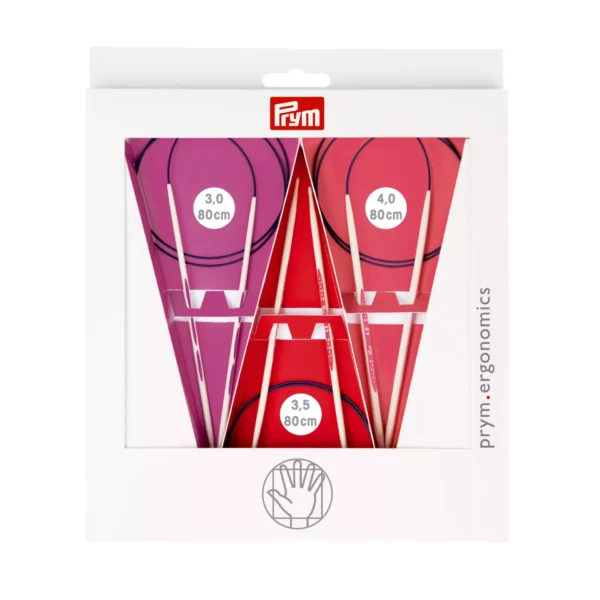 Agujas Circulares Fijas Prym Ergonomics Kit 80cm | 3.00, 3.5 y 4.00mm