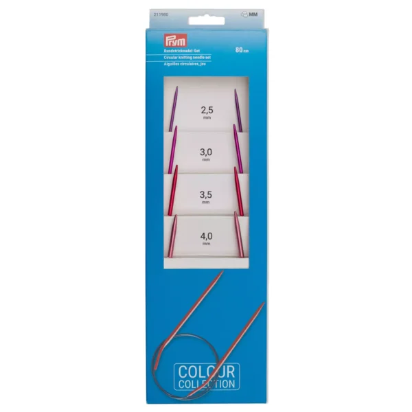 Agujas Circulares Fijas Prym Colour Collection Kit 80cm | 2.5 a 4mm