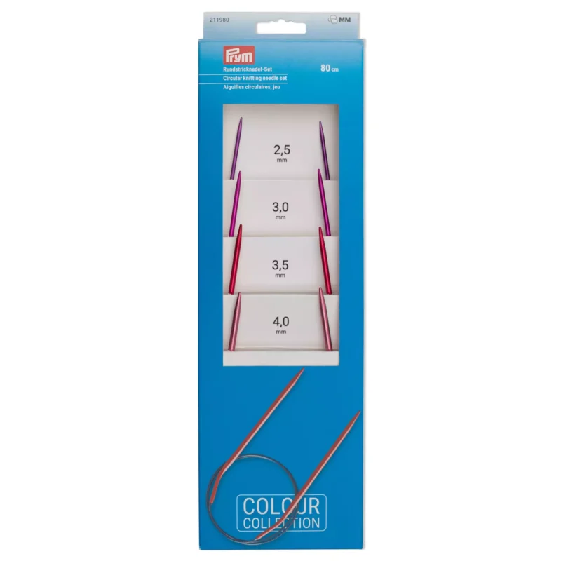 Agujas Circulares Fijas Prym Colour Collection Kit 80cm | 2.5 a 4mm