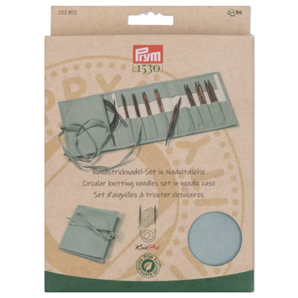 Agujas Circulares Prym 1530 Natural Set celeste