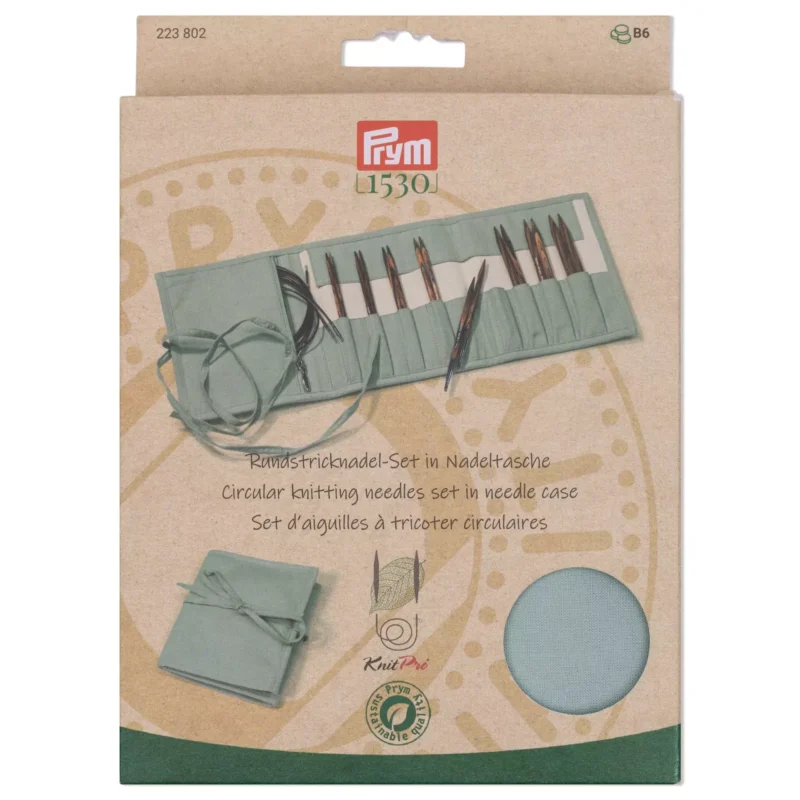 Agujas Circulares Prym 1530 Natural Set celeste