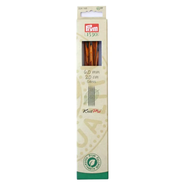 Agujas Doble Punta Prym Natural Cubics | 20cm 6.00mm