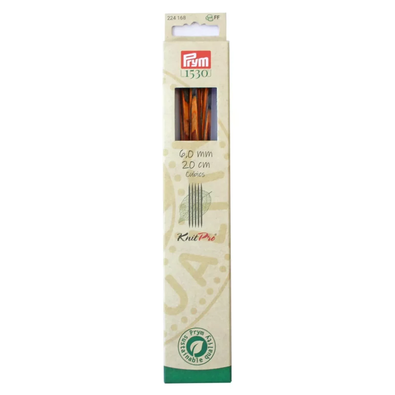 Agujas Doble Punta Prym Natural Cubics | 20cm 6.00mm