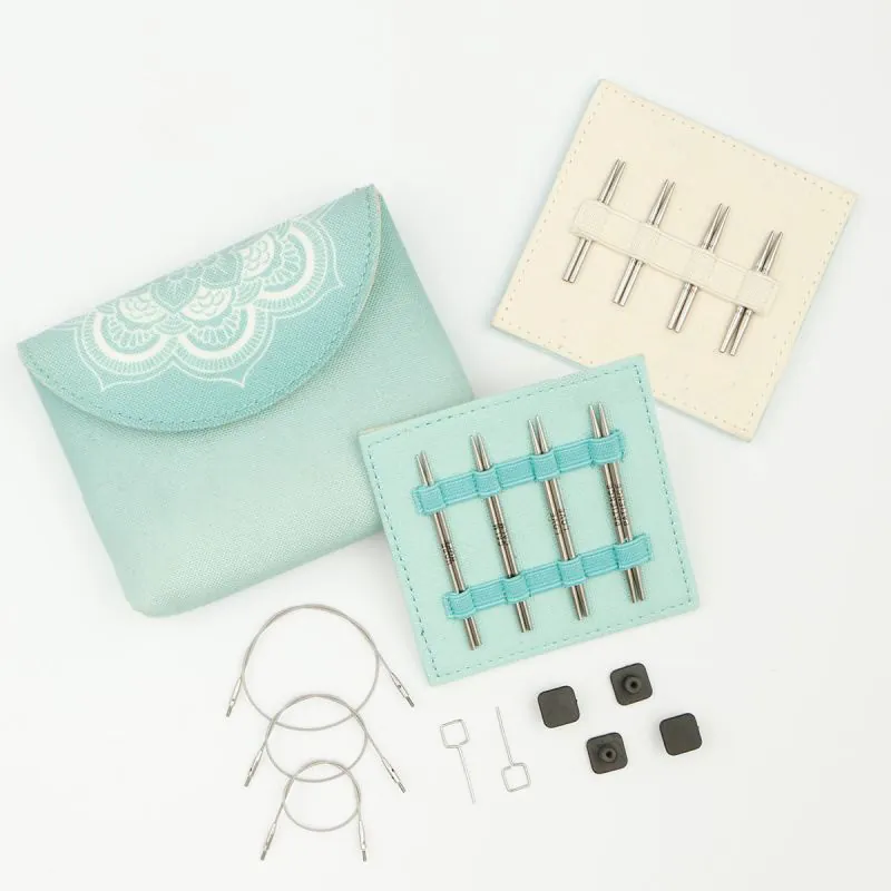 Agujas Circulares KnitPro Mindful Petite Mini Set 8 pares Intercambiables 5 & 7,5cm 2 Agujas Circulares KnitPro Mindful Petite Mini Set