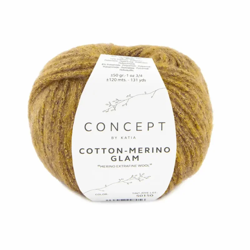Cotton Merino Glam | Concept by Katia 1 lana hilo cottonmerinoglam tejer algodon merino extrafine poliester metalizado poliamida mostaza otono invierno katia 302 fhd 1